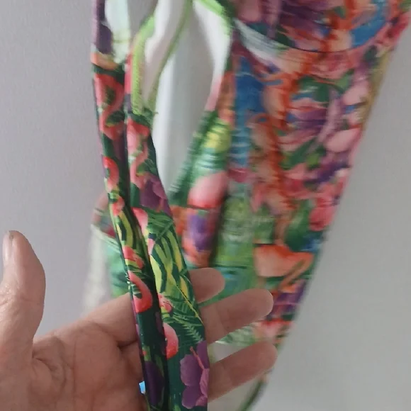 OP White Swimsuit with Neon Green Trim - Picture 6 of 7